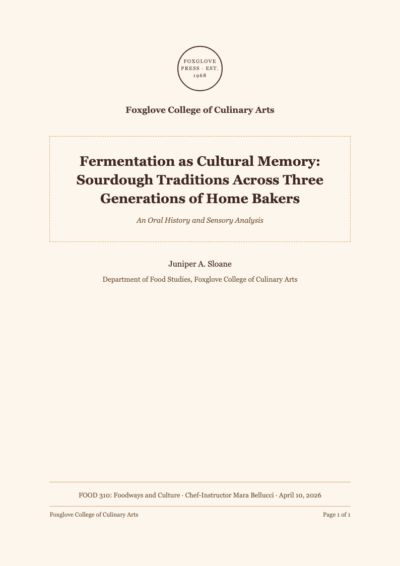 Artisanal warm apa title page